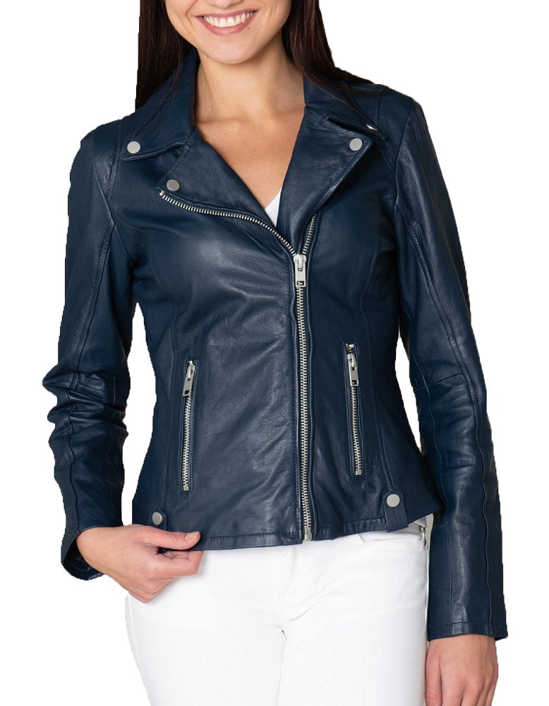 Women Lambskin Genuine Leather Jacket WJ299 SkinOutfit